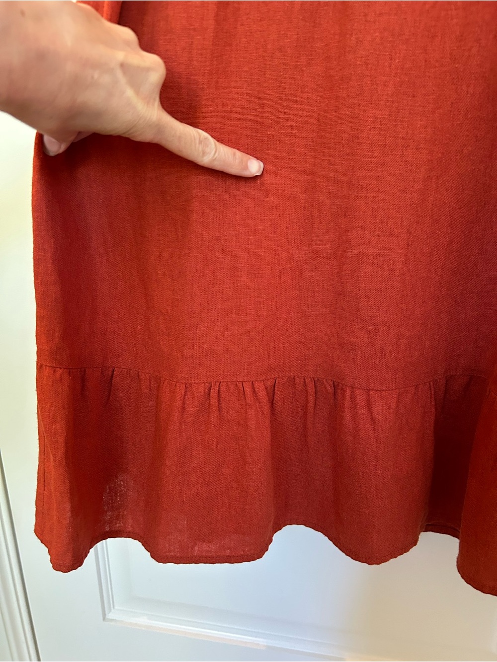 100% Linen Terracotta Midi Dress by UOs Urban Renewal - Picture 15 of 15
